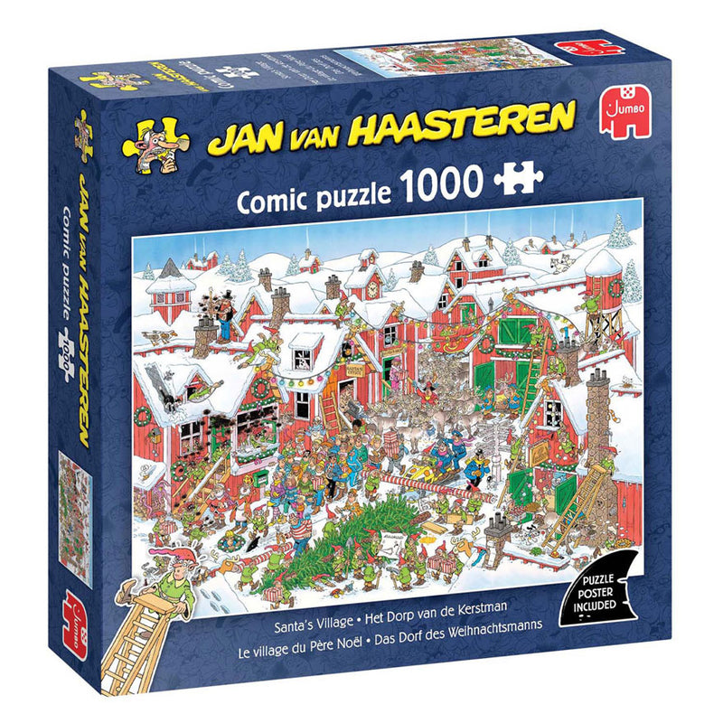 Afbeelding laden in galerijviewer, Jumbo jan van haasteren legpuzzel - het dorp van de kerstman, 1000st.