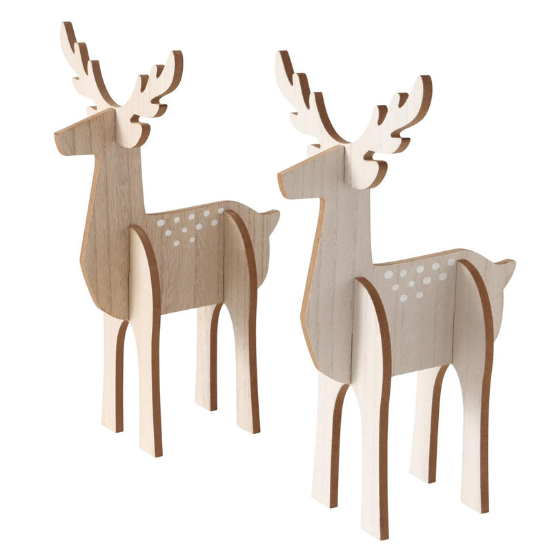 Afbeelding laden in galerijviewer, Boltze home hertfiguur rugen mdf l23x b22,5 x h40,2cm fsc 100%