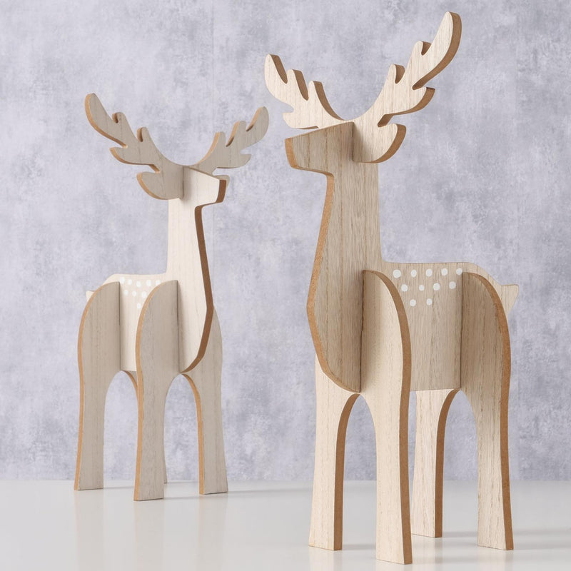 Afbeelding laden in galerijviewer, Boltze home hertfiguur rugen mdf l23x b22,5 x h40,2cm fsc 100%