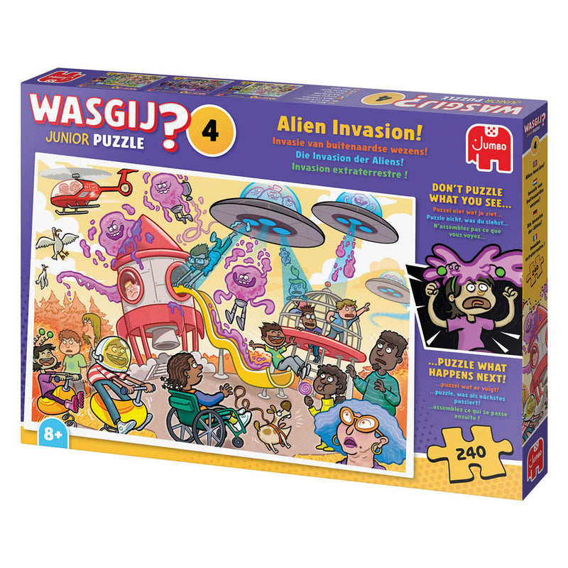Afbeelding laden in galerijviewer, Jumbo wasgij junior 4 legpuzzel - alien invasie! - 240st.