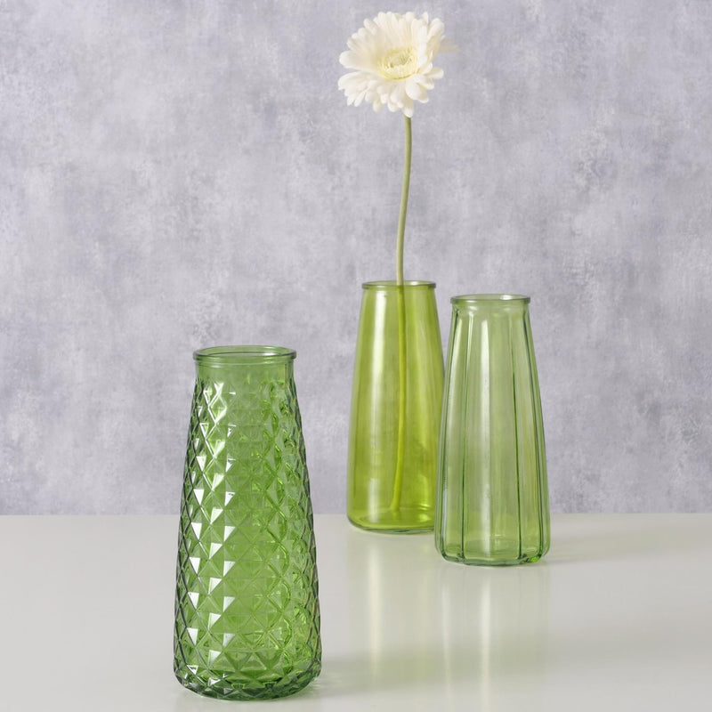 Afbeelding laden in galerijviewer, Boltze home vaas oriana dia9,5x22,5cm glas gelakt groen