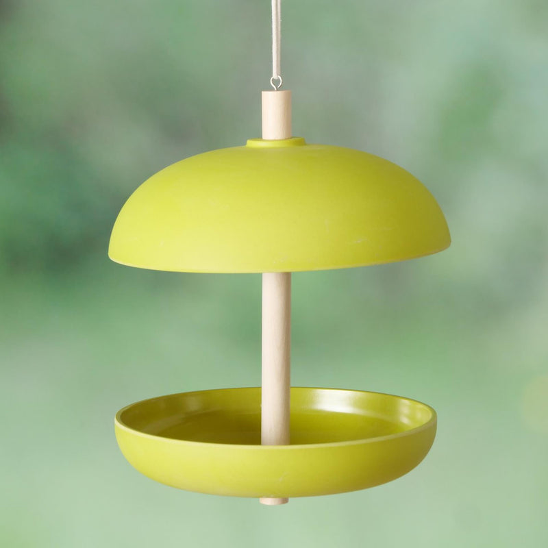 Afbeelding laden in galerijviewer, Boltze home vogelvoederhuisje giardino dia21x29cm 200ml bamboe, polyresin en jute groen