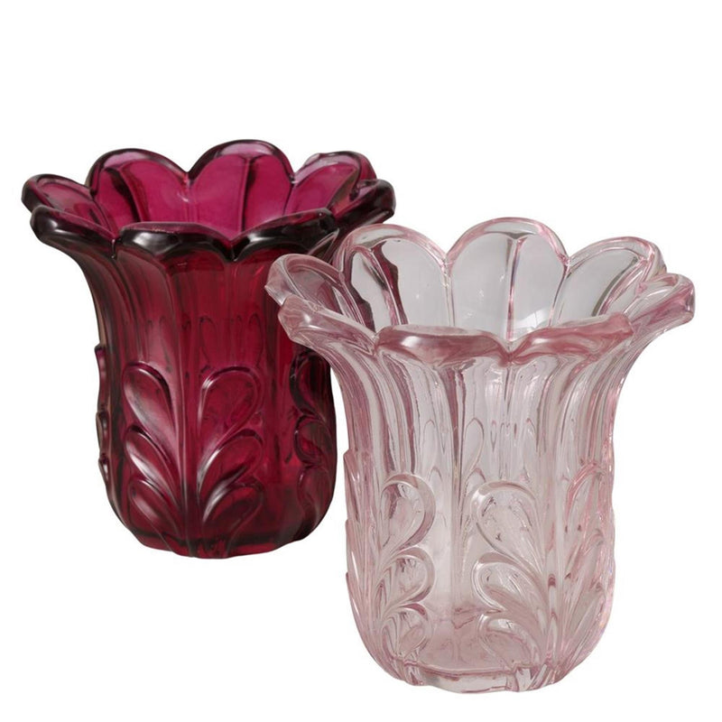 Afbeelding laden in galerijviewer, Boltze home vaas rosena dia11x10,5cm glas gelakt licht roze donker roze
