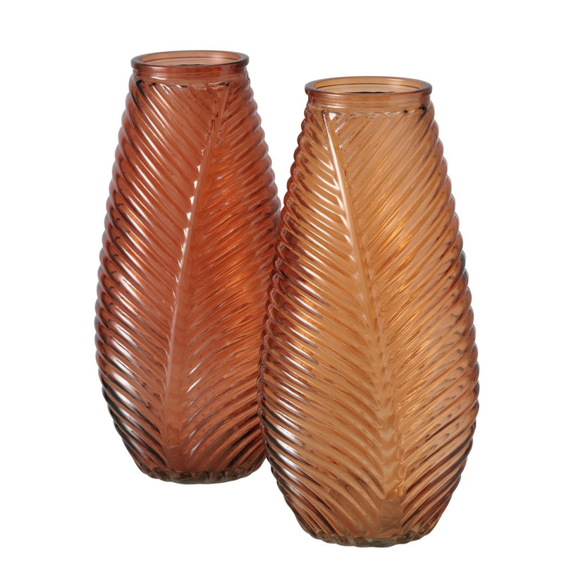 Afbeelding laden in galerijviewer, Boltze home vaas leavo glas 13,5x13x28cm