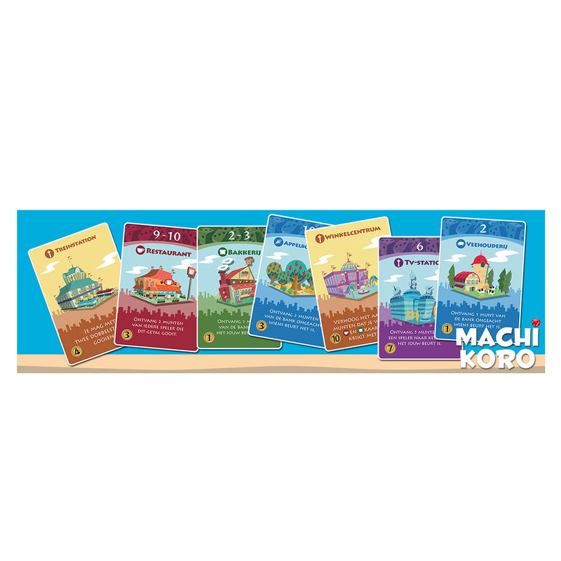 Afbeelding laden in galerijviewer, White goblin games machi koro dobbelspel (nederlands, 2 - 5 spelers, 40 minuten, vanaf 7 jaar)
