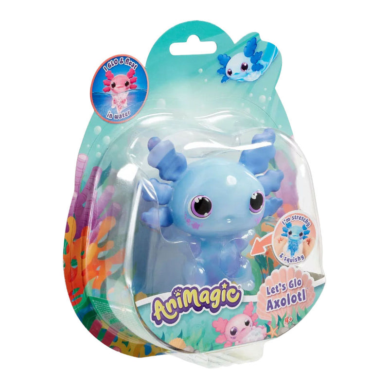 Afbeelding laden in galerijviewer, Goliath animagic let's glo axolotl blauw - speelfiguur - lichtgevende axolotl