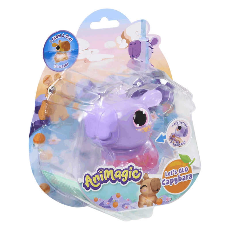 Afbeelding laden in galerijviewer, Goliath animagic let's glo capybara purple - speelfiguur - lichtgevende capybara