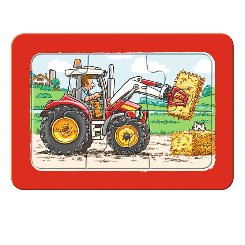 Afbeelding laden in galerijviewer, Ravensburger graafmachine, tractor en kiepauto- my first puzzels -3x6 stukjes - kinderpuzzel