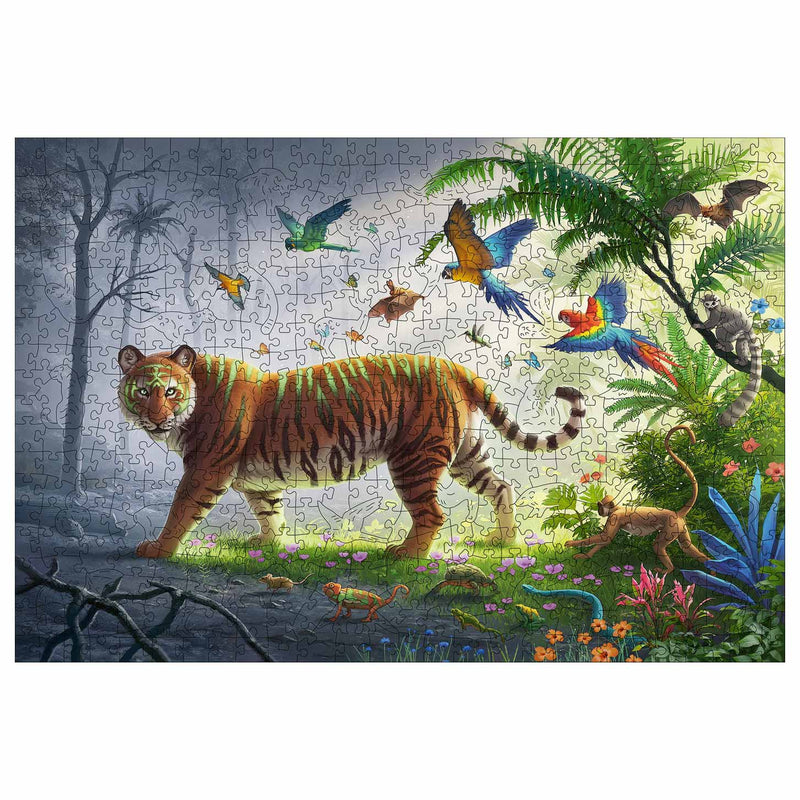 Afbeelding laden in galerijviewer, Ravensburger houten puzzel tijger in de jungle, 500st.
