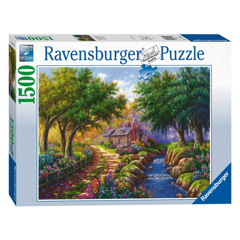 Afbeelding laden in galerijviewer, Ravensburger Puzzel Cottage bij de Rivier, 1500st.