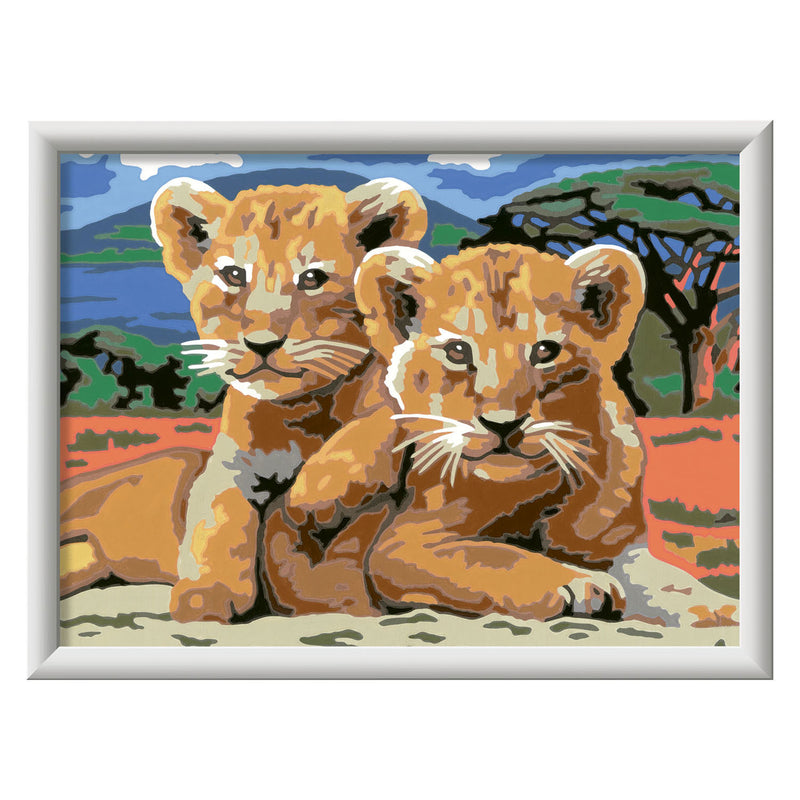Afbeelding laden in galerijviewer, Ravensburger creart schilderen op nummer - kleine leeuwenwelpjes