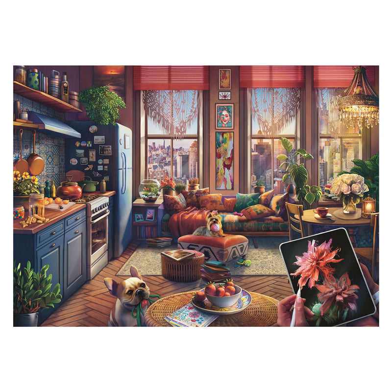 Afbeelding laden in galerijviewer, Ravensburger puzzel cozy boho studio - legpuzzel - 500 large format stukjes