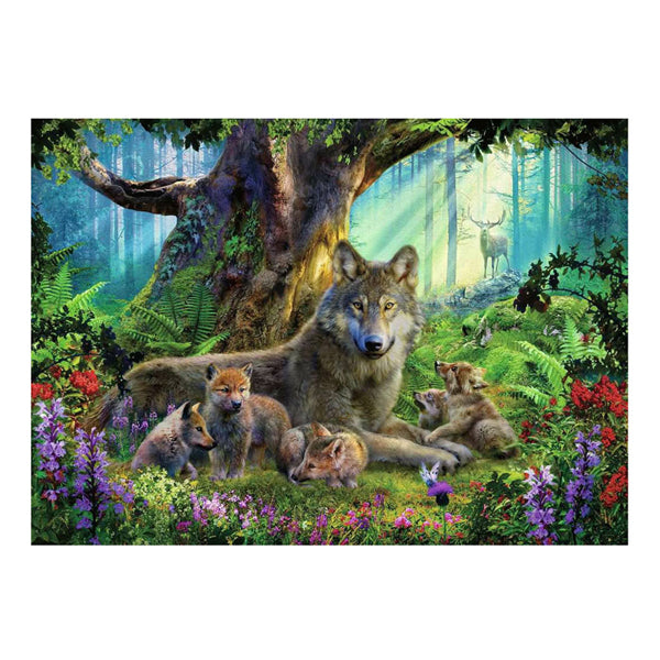 Afbeelding laden in galerijviewer, Ravensburger puzzel familie wolf in het bos - 1000 stukjes dieren.