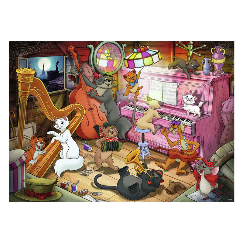 Afbeelding laden in galerijviewer, Ravensburger puzzel disney aristocats 1000 stukjes cartoon.