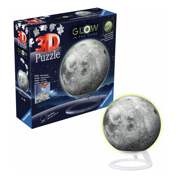 Afbeelding laden in galerijviewer, Ravensburger maan glow in the dark - 3d puzzel