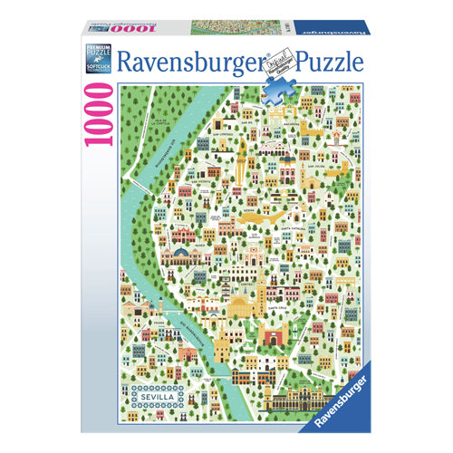 Afbeelding laden in galerijviewer, Ravensburger legpuzzel map of seville, 1000st.