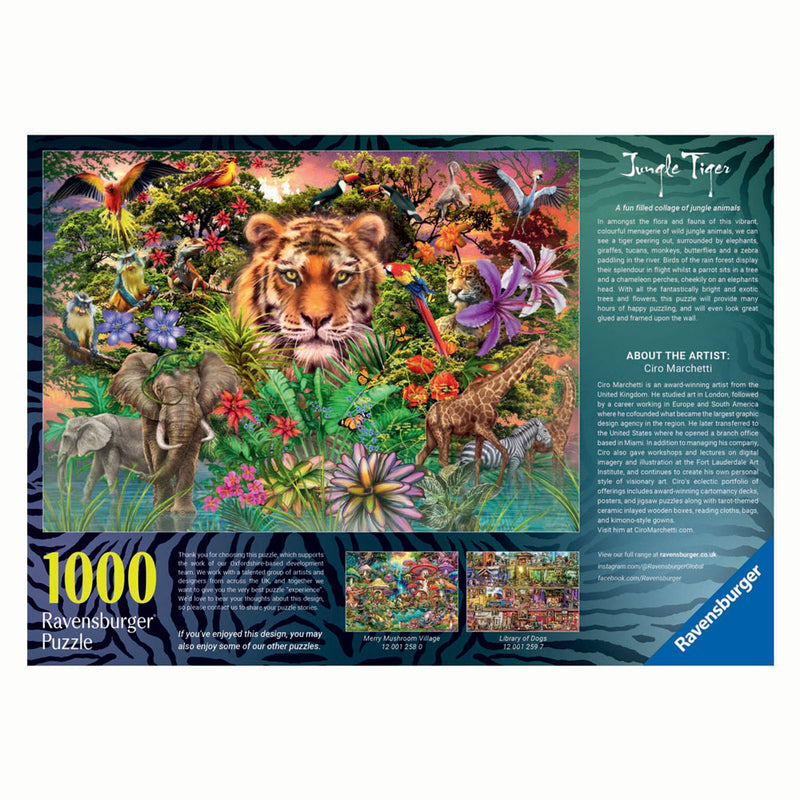 Afbeelding laden in galerijviewer, Ravensburger | puzzel | jungle tiger | 1000 stukjes