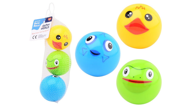 Afbeelding laden in galerijviewer, Johntoy happy world dieren bad speelballen in net, 3 stuks