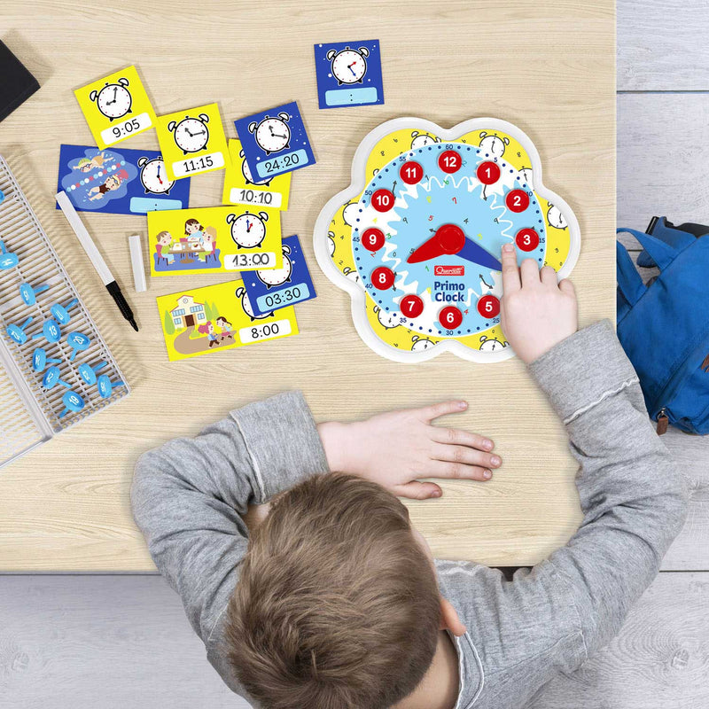 Afbeelding laden in galerijviewer, Quercetti leerklok primo clock junior karton 51-delig