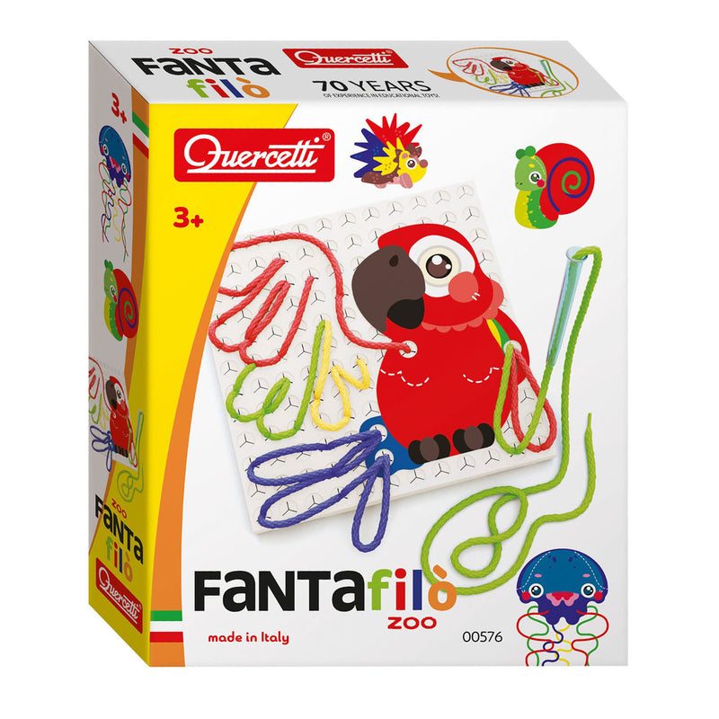 Afbeelding laden in galerijviewer, Quercetti fanta filo dierentuin veters rijgen, 14dlg.