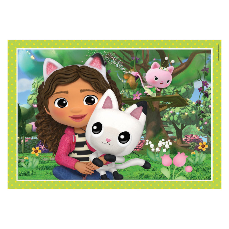 Afbeelding laden in galerijviewer, Clementoni supercolor 4in1 puzzel gabbys dollhouse 12-24 stukjes