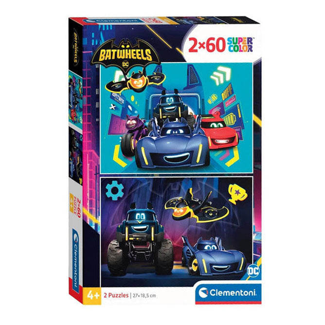 Afbeelding laden in galerijviewer, Clementoni legpuzzel super color batwheels, 2x60st.