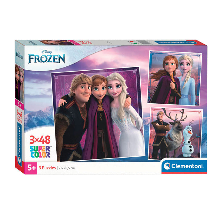 Afbeelding laden in galerijviewer, Disney clementoni legpuzzel super color vierkant frozen, 3x48st.