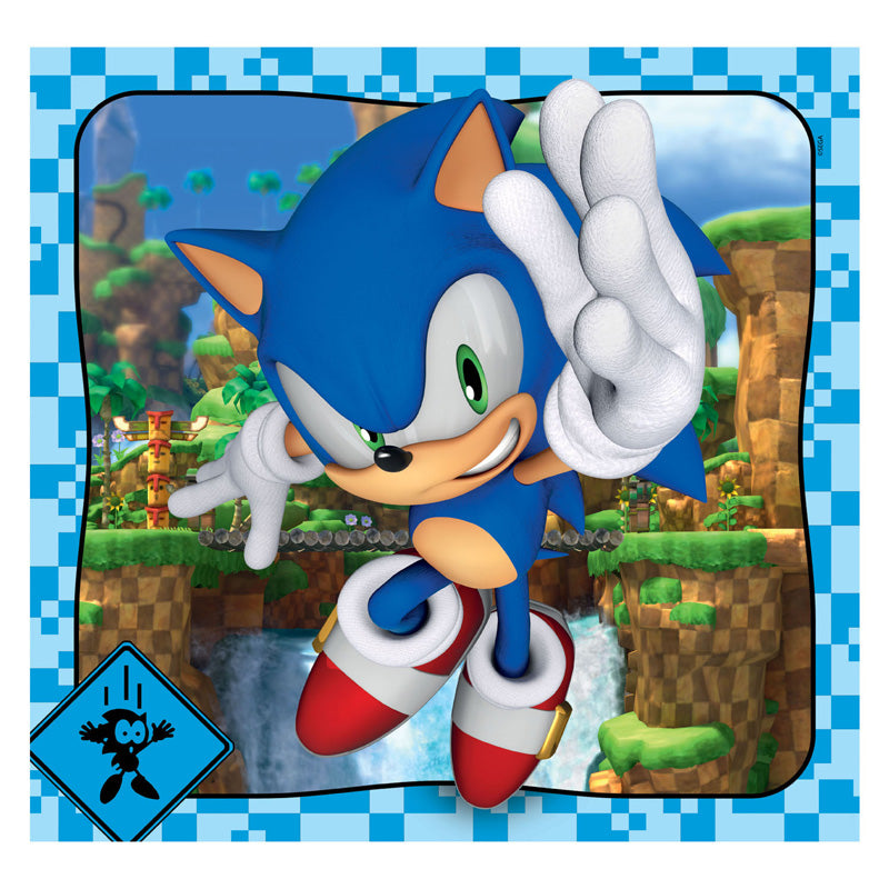 Afbeelding laden in galerijviewer, Clementoni legpuzzel super color vierkant sonic, 3x48st.