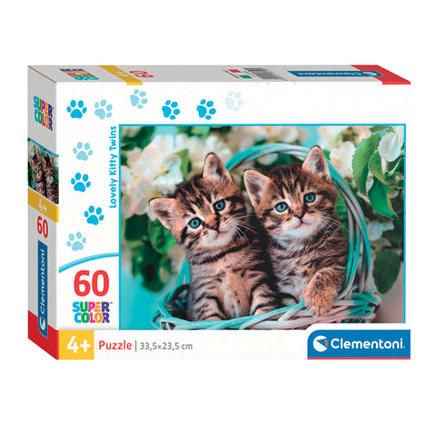 Afbeelding laden in galerijviewer, Clementoni legpuzzel super color lovely kitty twins, 60st.