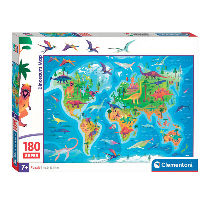 Afbeelding laden in galerijviewer, Clementoni legpuzzel super color dinosaurus map, 180st.