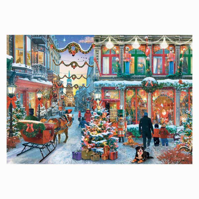 Afbeelding laden in galerijviewer, Clementoni legpuzzel kerst puzzel 500 stukjes besneeuwd dorp poster.