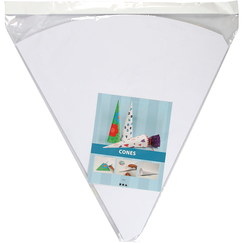 Afbeelding laden in galerijviewer, Https: www.cchobby.nl kegels-h-68-cm-d-20-cm-wit-5-stuk-1-doos