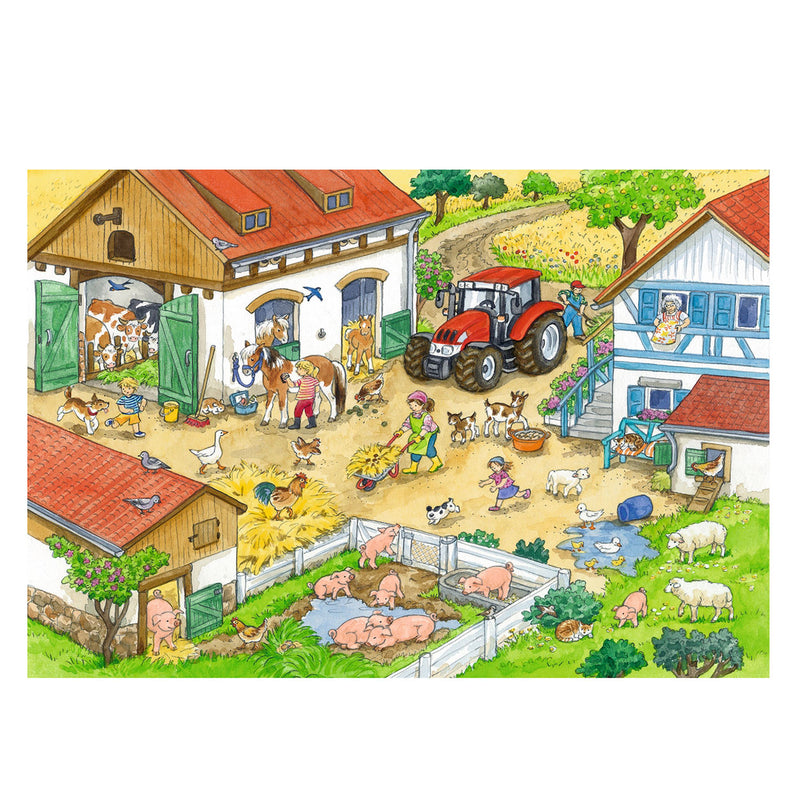 Afbeelding laden in galerijviewer, Ravensburger puzzel vrolijk boerderijleven- 2x24 stukjes - kinderpuzzel