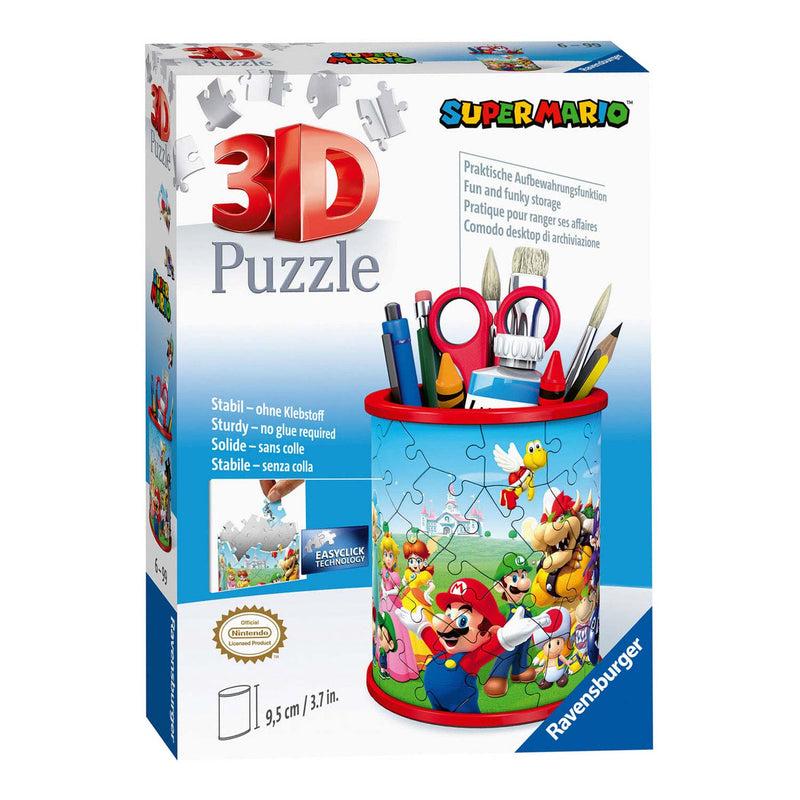 Afbeelding laden in galerijviewer, Ravensburger 3d puzzel pennenbak super mario - 54 stukjes