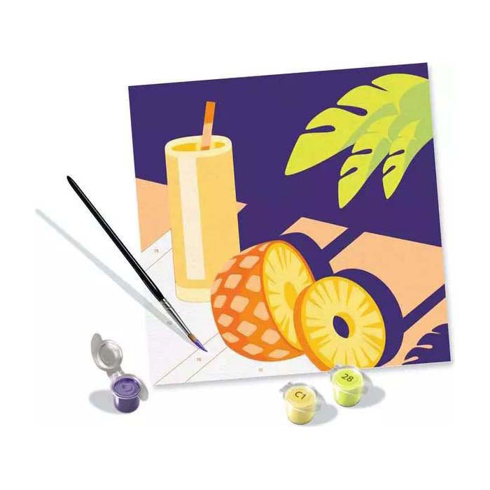 Afbeelding laden in galerijviewer, Ravensburger schilderen op nummer set - creatief schilderpakket ananas.