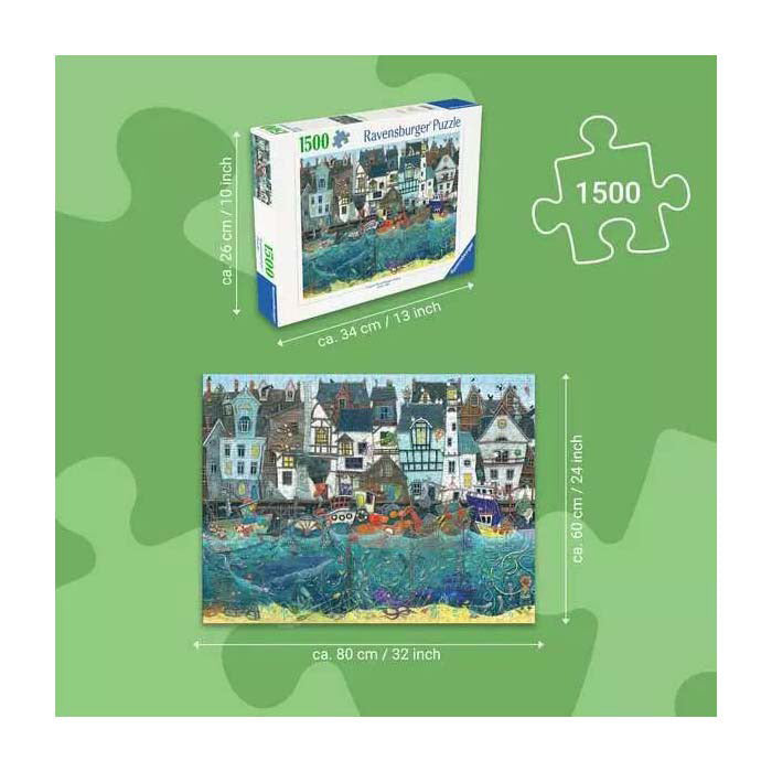 Afbeelding laden in galerijviewer, Ravensburger puzzel habour of wonders: a bustling fantasy port - legpuzzel - 1500 stukjes
