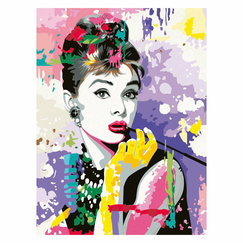 Afbeelding laden in galerijviewer, Ravensburger schilderen op nummer set - audrey hepburn canvas kunst.