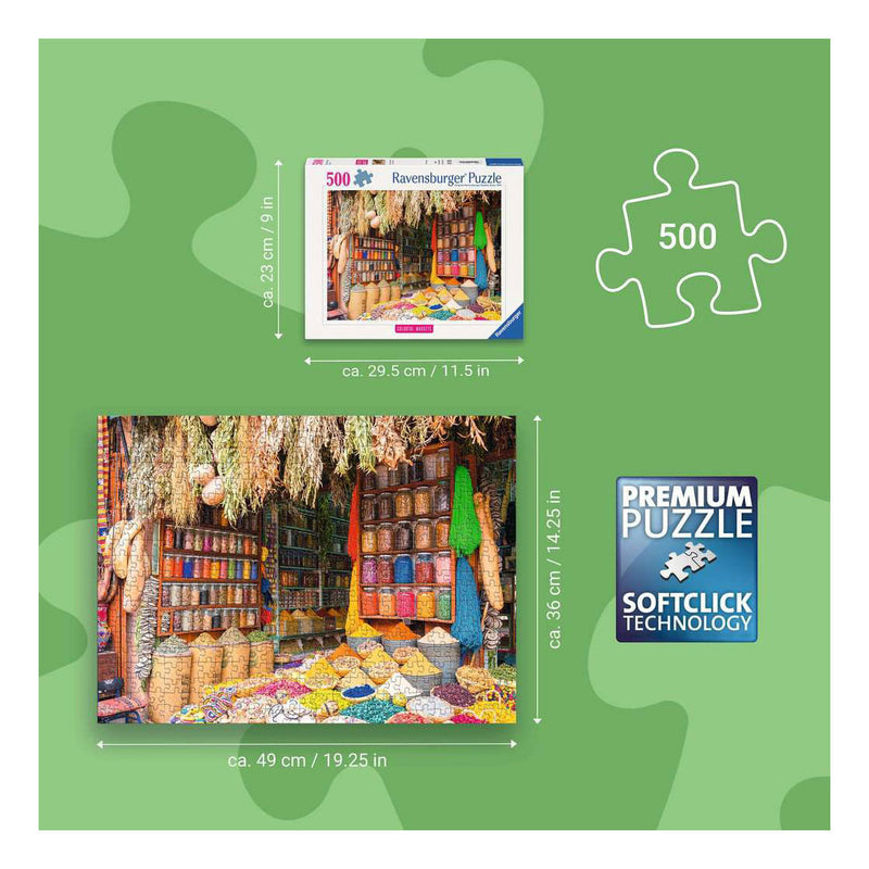 Afbeelding laden in galerijviewer, Ravensburger – kleurrijke specerijen, marokko – legpuzzel – 500 stukjes
