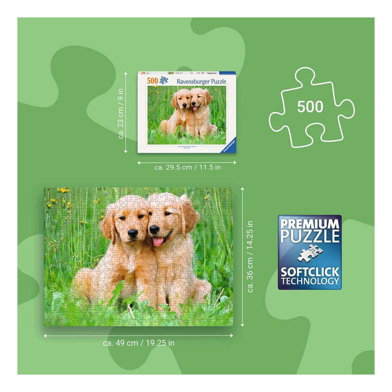 Afbeelding laden in galerijviewer, Ravensburger – the golden retriever brothers – legpuzzel – 500 stukjes