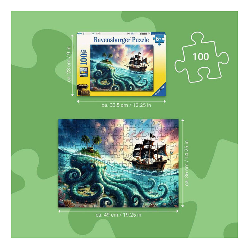 Afbeelding laden in galerijviewer, Ravensburger – de schat van de kraken – kinderpuzzel – 100 xxl stukjes