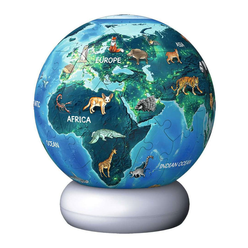 Afbeelding laden in galerijviewer, Ravensburger – aarde met diermotieven – 3d puzzle-ball nachtlicht – 73 stukjes