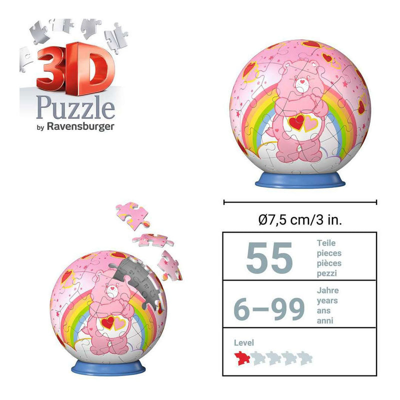 Afbeelding laden in galerijviewer, Ravensburger – care bears: love-a-lot bear – 3d puzzle-ball – 55 stukjes