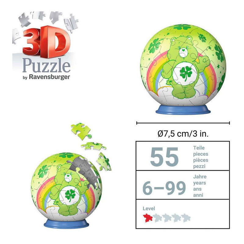 Afbeelding laden in galerijviewer, Ravensburger – care bears: good luck bear – 3d puzzle-ball – 55 stukjes
