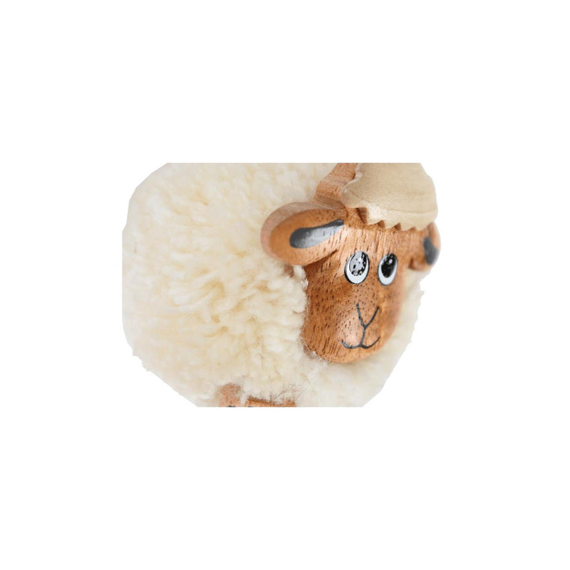 Afbeelding laden in galerijviewer, Pom pom sleutelhanger schaap blank 8x7,5cm