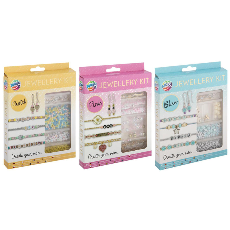 Afbeelding laden in galerijviewer, Moxy sieradenset pink blue pastel