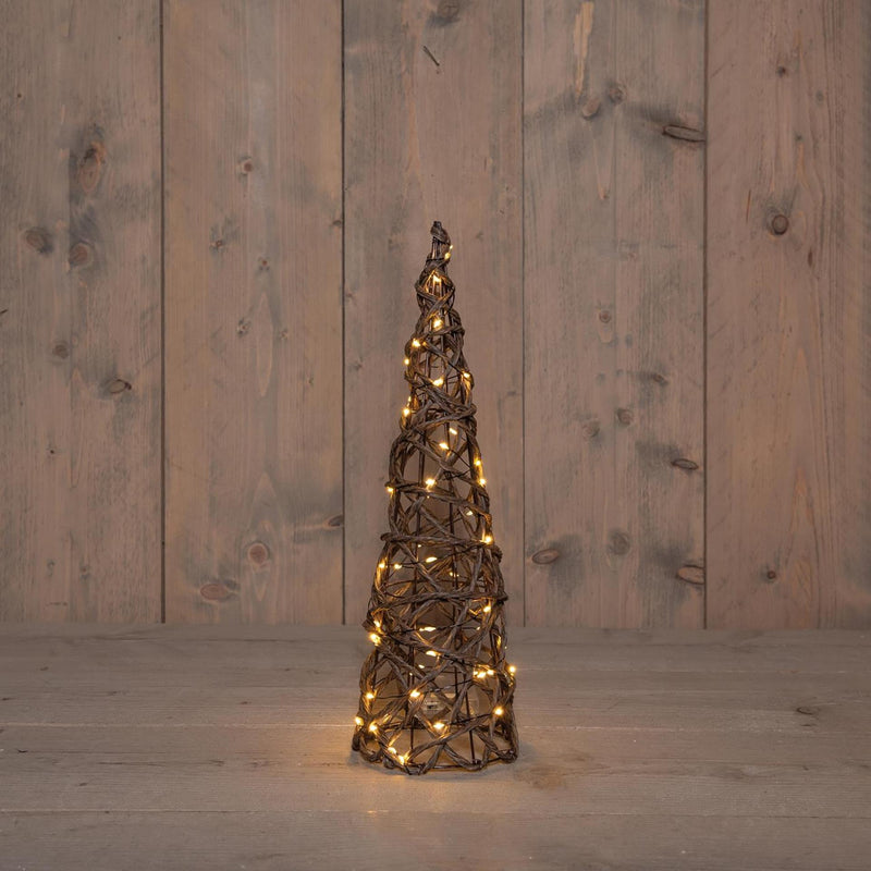 Afbeelding laden in galerijviewer, Anna's collection verlichte kegel 60led classicwarm 40cm werkt op 3xaa batterijen met 6uur timer
