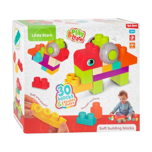 Afbeelding laden in galerijviewer, Toi-toys little stars soft bouwstenen - 30st.