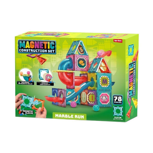 Afbeelding laden in galerijviewer, Toi-toys bouwset magneetpanelen knikkerbaan - 78dlg.
