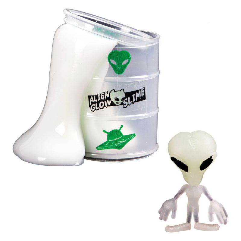 Afbeelding laden in galerijviewer, Toi-toys glow n fun olievat met glow in te dark slijm alien