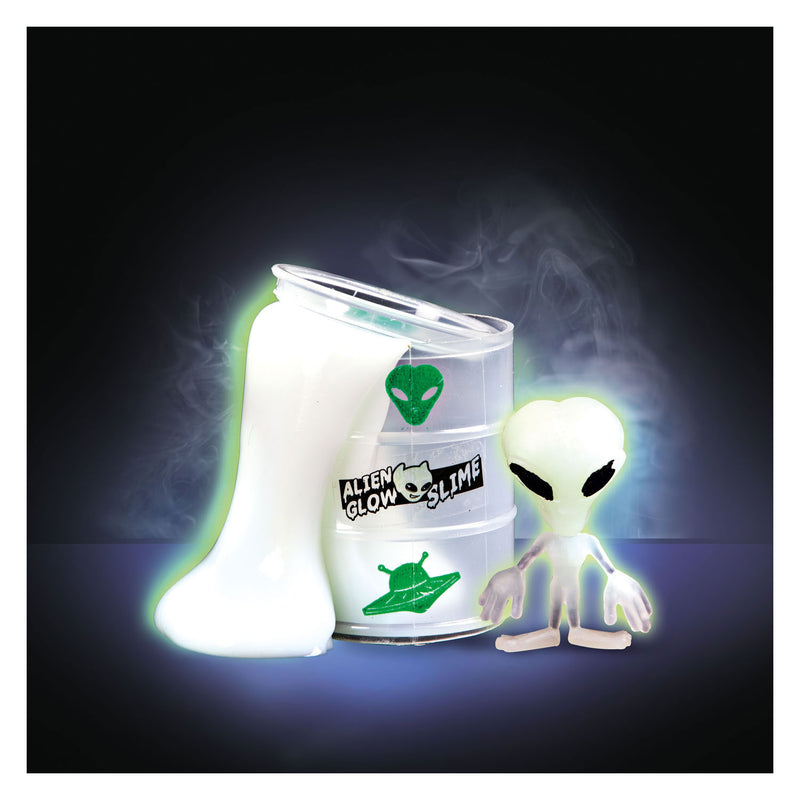 Afbeelding laden in galerijviewer, Toi-toys glow n fun olievat met glow in te dark slijm alien